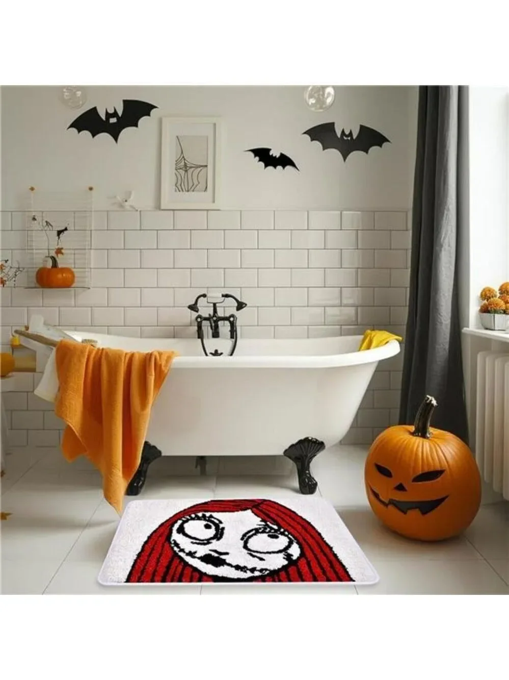 Nightmare Before Christmas Sally Bath Mat Halloween Non Slip Absorbent Rug Decor